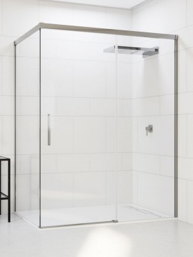 Mampara para bañera angular con puerta corredera rh2049 - Mamparas de ducha  a medida